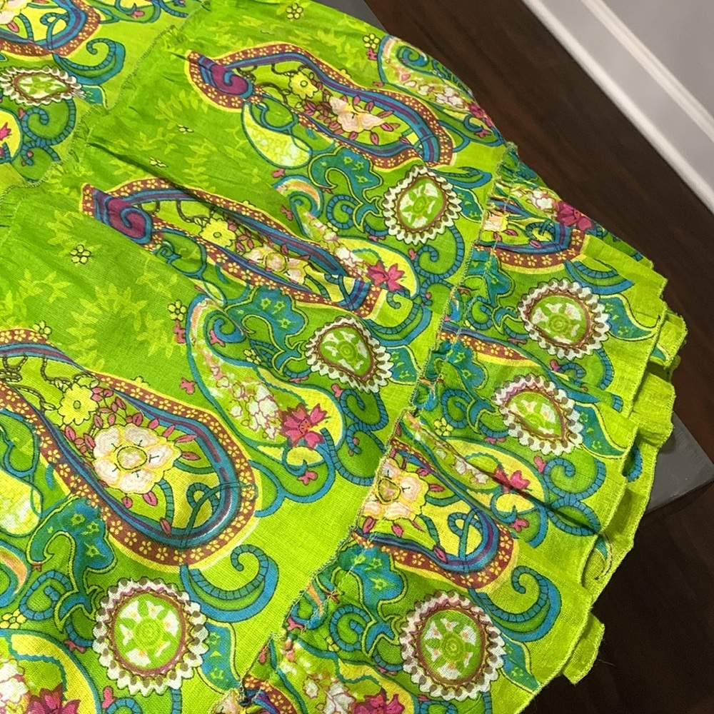 Keawa Lime Green Paisley Print Peasant Skirt Size S NWT - Picture 2 of 11